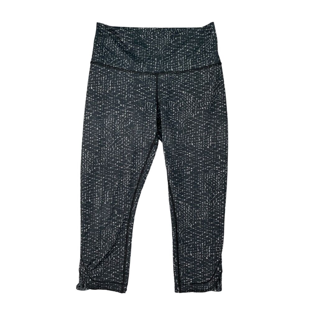 Lululemon True Self Crop II Leggings Womens 8 Samba Snake Battleship Pull On